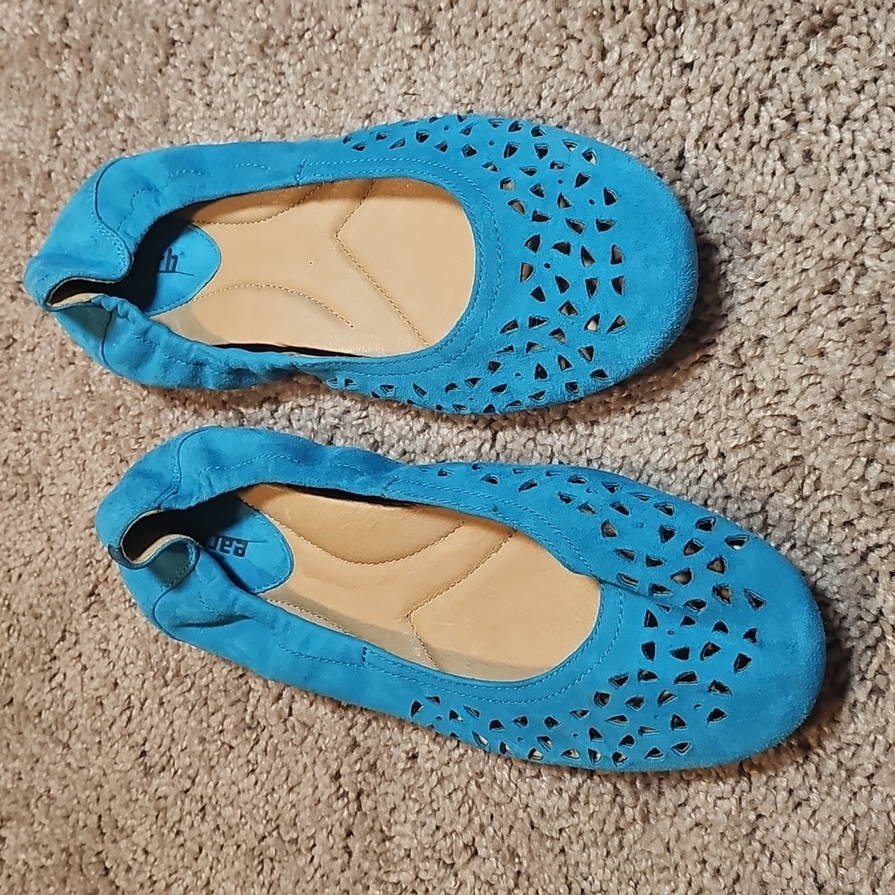 Earth Womens Breeze Blue Leather Slip On Ballet Flats Loafers Size US 8 B A16